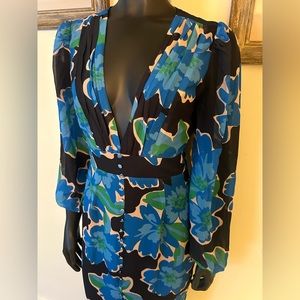 Runaway the Label Blue/Green Floral Maxi Dress